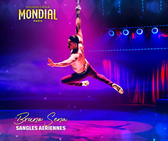 Le nouveau cirque mondial débarque à Paris ! Photo de Bruno Sena et ses sangles aeriennes